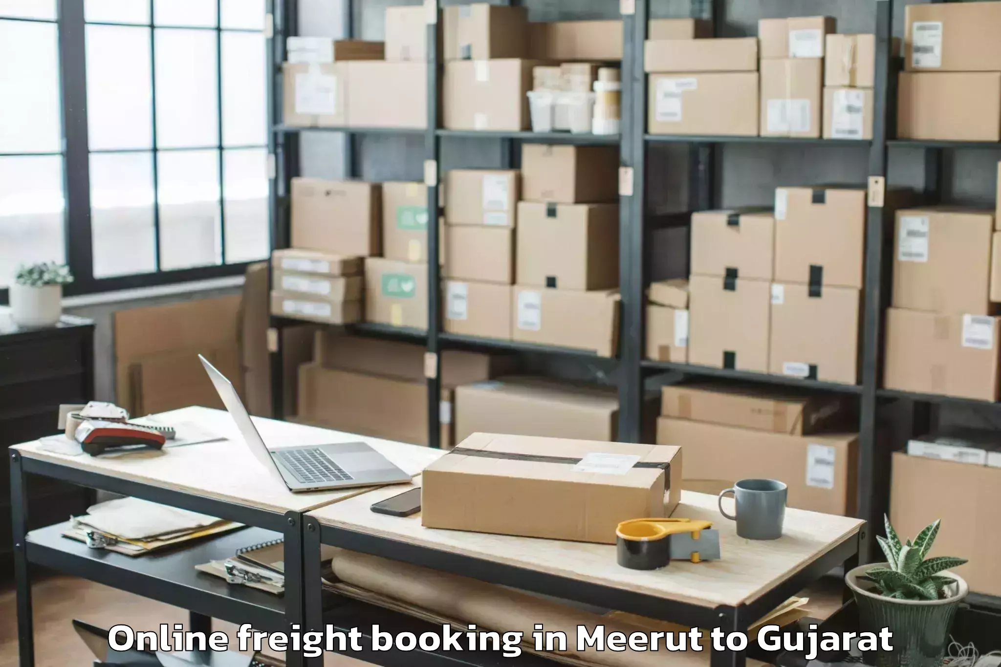 Meerut to Lodhika Online Freight Booking